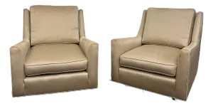 Pair of Milo Baughman Lounge Chairs on Casters