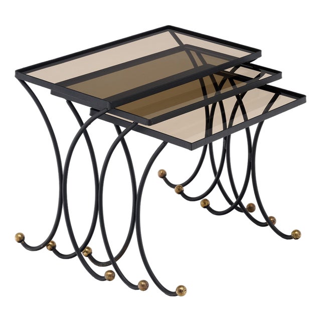 Period Mid-Century Modern French Nesting Tables For Sale