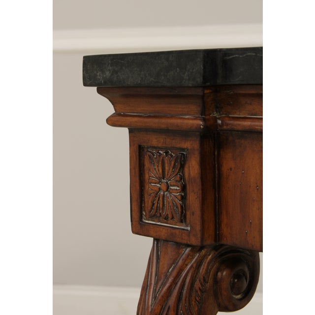Marble Top Empire Style 1 Drawer Petticoat Console Table For Sale - Image 12 of 13