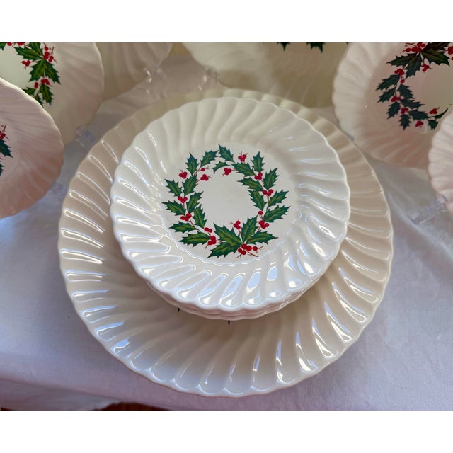 Vintage Set of Christmas China - 24 Pieces For Sale - Image 12 of 16