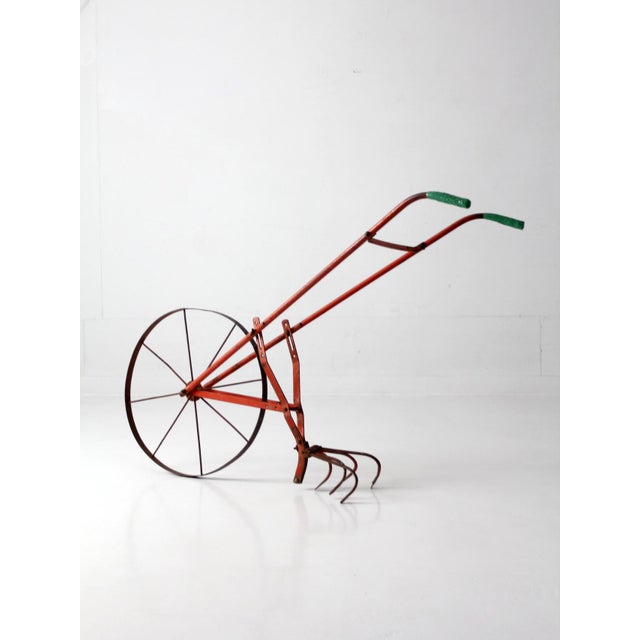 Farmhouse Antique 1930s Wheel Hoe Garden Cultivator For Sale - Image 3 of 17
