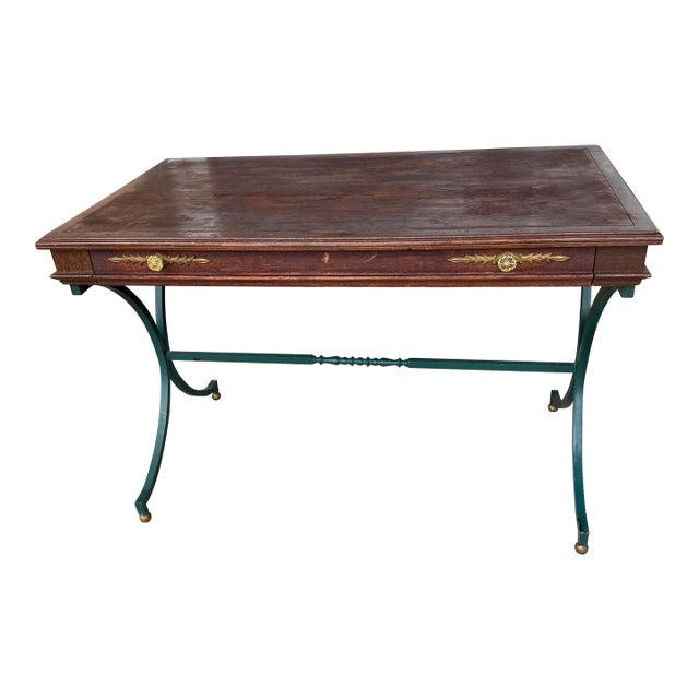 19th Century French Wood and Brass Sculptural Desk For Sale