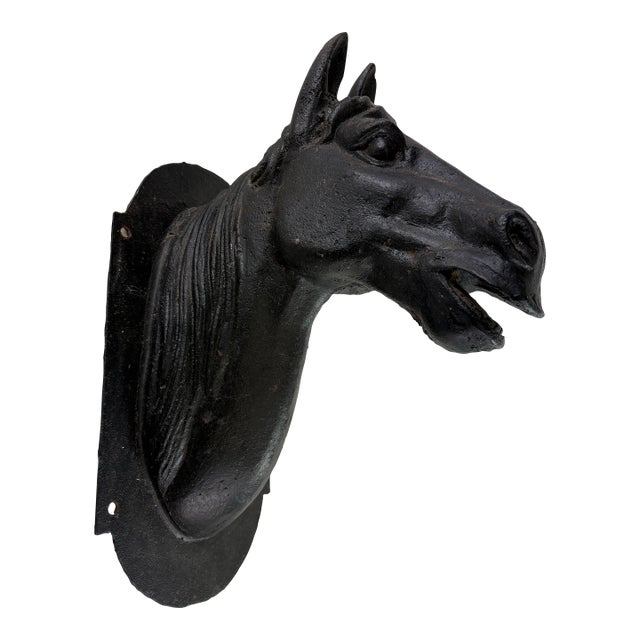 French Country Cast-Iron Equestrian Wall Mount For Sale
