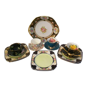 Vintage Curated Victorian Dessert Set, 15 Pcs