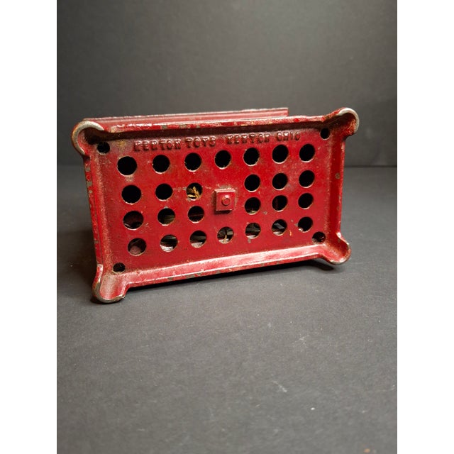 Antique Kenton Toys Cast Iron Radio Bank 1920s Small 3-Dial Safe Red Paint For Sale - Image 9 of 15
