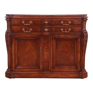 Karges French Louis XV Burled Walnut Flip Top Server or Bar Cabinet For Sale