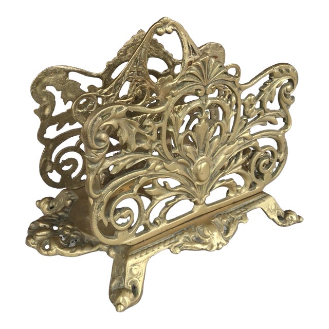 Mid 20th Century Art Nouveau French Brass Letter Rack for Stationary ...