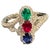 1.2 Ct Fine Natural Emerald Ruby & Sapphire + 1.5 Ct Diamond 18 KWG Ring S 7 For Sale - Image 14 of 18