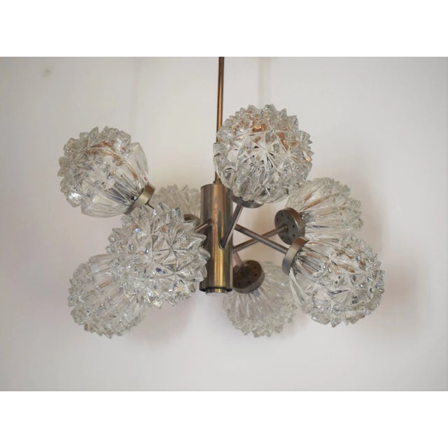 Mid-Century Hedgehog Glass Sputnik Hanging Lamp from Richard Essig, 1960s For Sale - Image 4 of 8