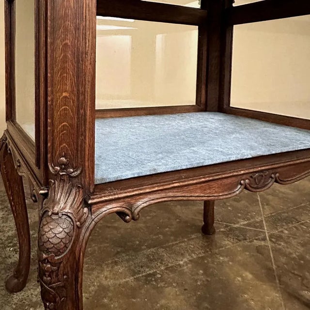 19th Century French Louis XIV Marble Top Display Case For Sale - Image 10 of 13
