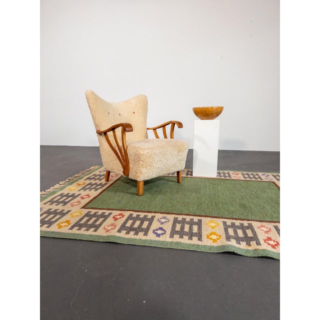 This striking hand-turned wooden bowl is attributed to Swedish artisan Oscar Johansson, known for his mastery in...