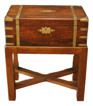 Circa 1840 English Lap Desk Writing Box on Custom Side Table Stand