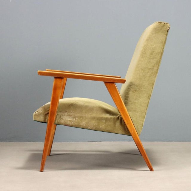 Vintage Lounge Chair in Beech, 1960s For Sale - Image 3 of 9