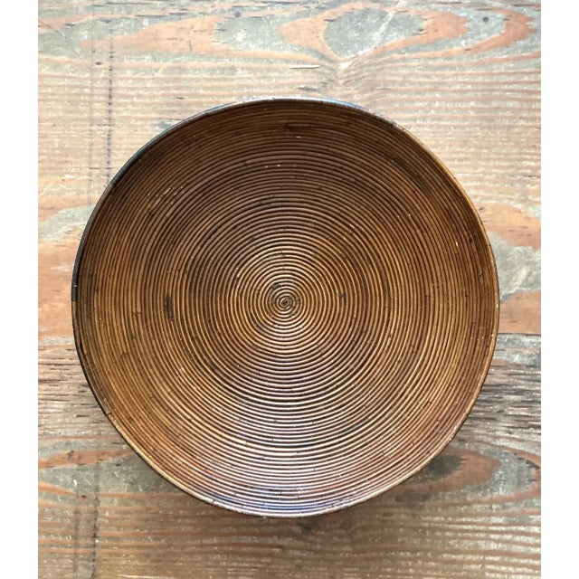Wood Vintage Pencil Reed Decorative Bowl For Sale - Image 7 of 12