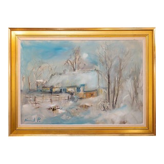 Mid 20th Century Danish Artist Knud Pedersen Landscape For Sale