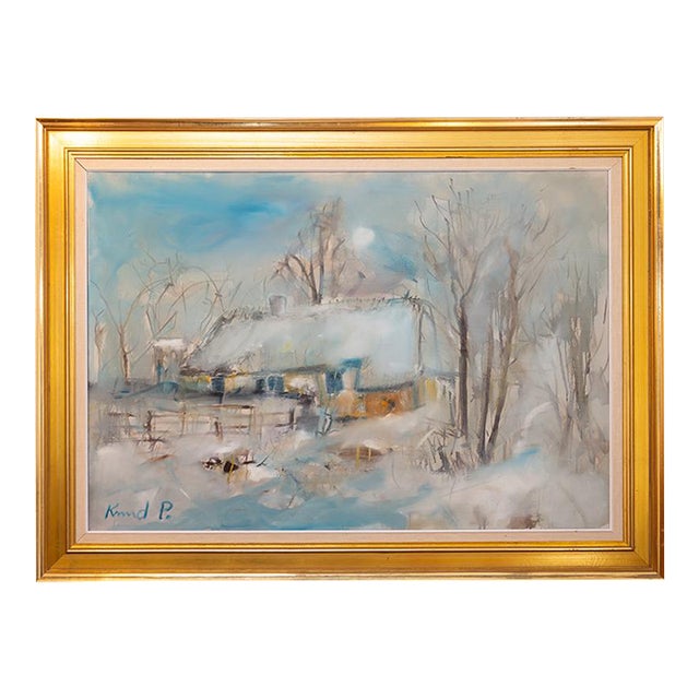 Mid 20th Century Danish Artist Knud Pedersen Landscape For Sale
