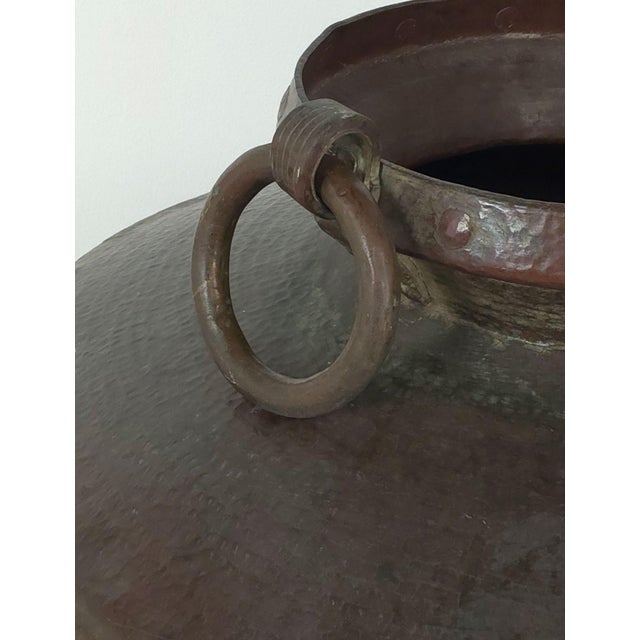 Metal Massive Antique Copper Cooking Pot, India Circa 1880 For Sale - Image 7 of 10