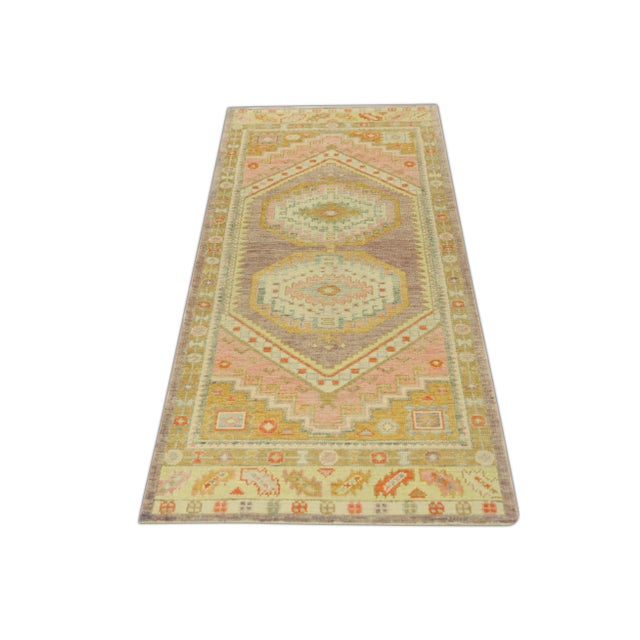 Early 21st Century Modern Turkish Oushak Rug 3'1 x 7'6" For Sale - Image 5 of 5