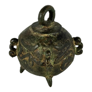 Antique Chinese Bronze Altar Bell: 18th Century Calligraphy