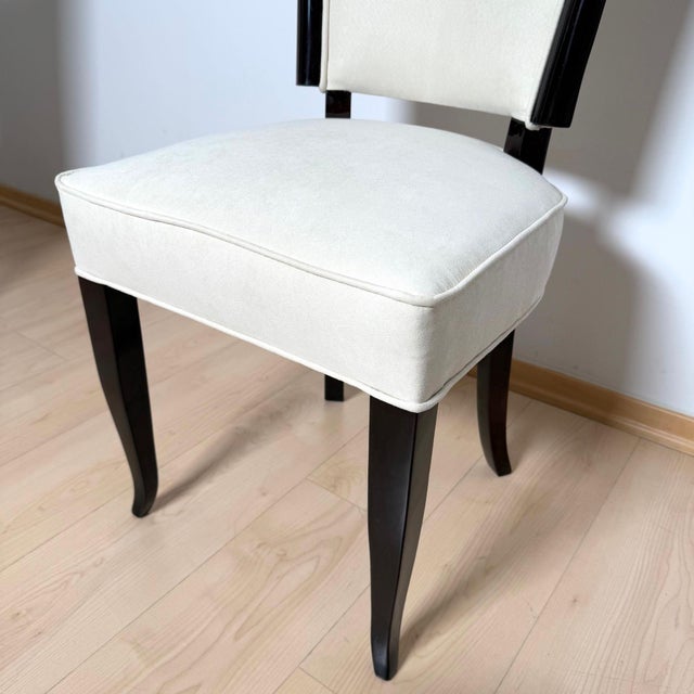 Art Deco Dining Chairs in Lacquer & Alcantara, Paris, 1930, Set of 10 For Sale - Image 15 of 18