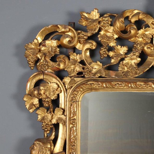 Baroque Mirror in Gilded Pine Wood For Sale - Image 5 of 15