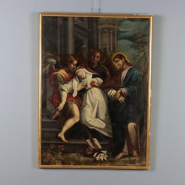 Tuscan School Artist, Ecstasy of Saint Catherine of Siena, Oil on Canvas For Sale - Image 13 of 13
