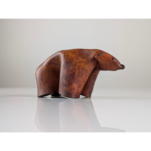 Mid-Century Modern Folded Leather Bear Sculpture, Germany, 1960s For Sale - Image 10 of 10