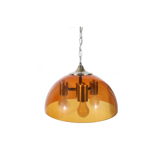 Super fun 1970's acrylic dome swag lamp for your mid century modern home decor. CONDITION This plug-in swag lamp has been...