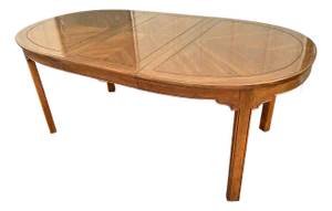 1980s Ethan Allen Canova Campaign Cherry Extension Dining Table