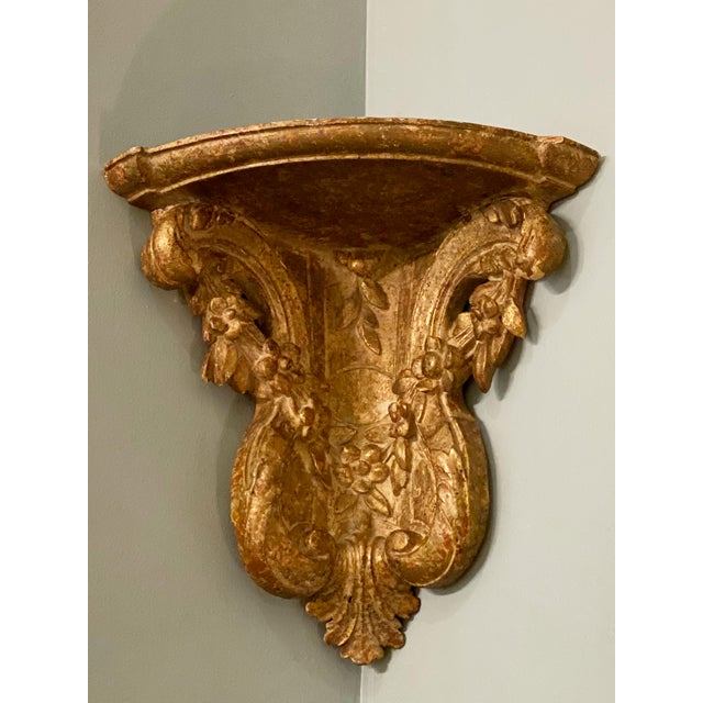 19th Century 19th Century Vintage Gilt Corner Brackets- a Pair For Sale - Image 5 of 7