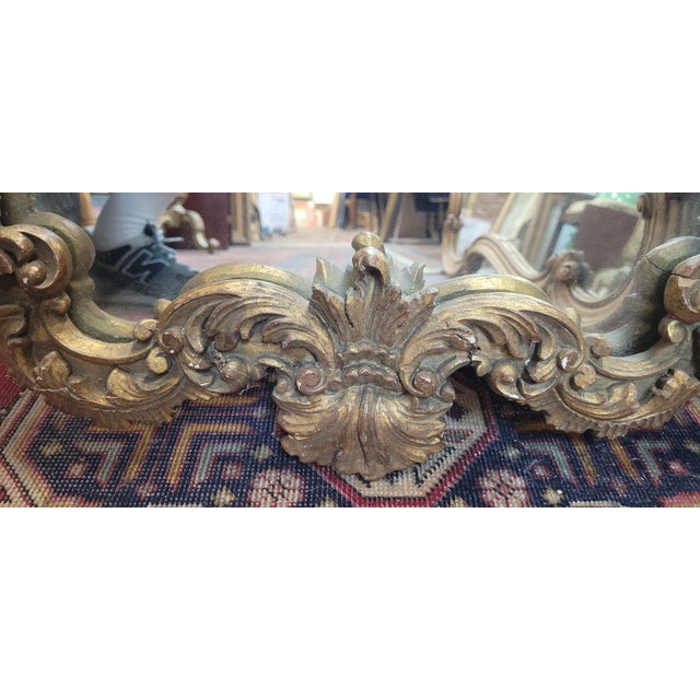 1900 - 1909 Antique French Gild Wood & Plaster Wall Mirror For Sale - Image 5 of 15