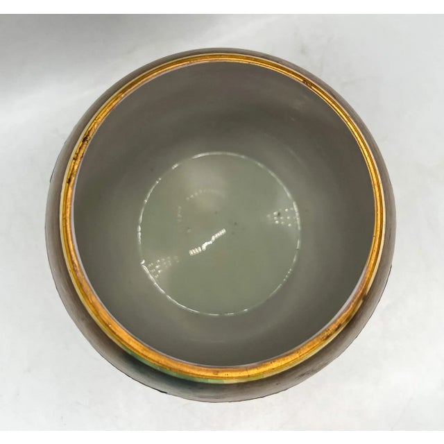 Vintage Oversized Gold Ceramic Vase With Leaf and Vine Motif – Hollywood Regency / Organic Luxe For Sale In Houston - Image 6 of 11