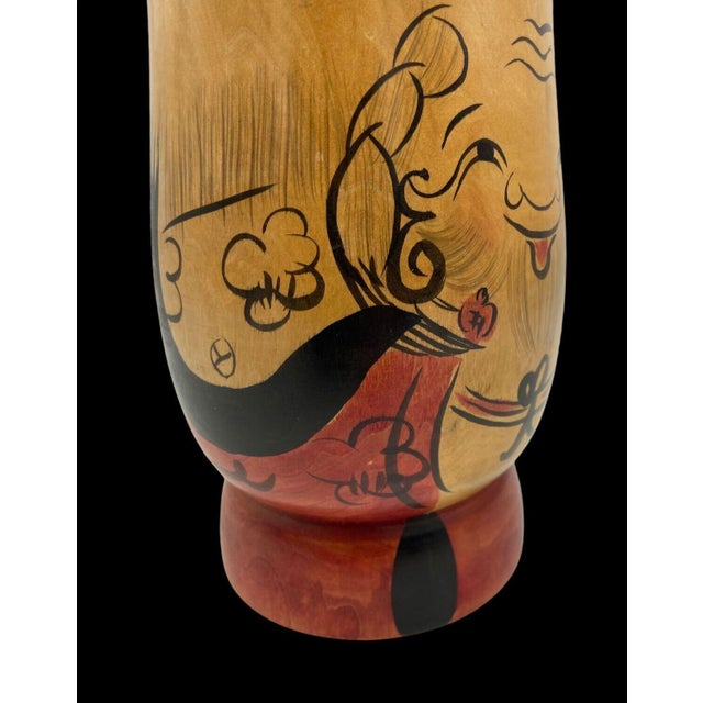 Vintage Sōsaku Kokeshi of Fukurokuju, 1960 For Sale - Image 4 of 8