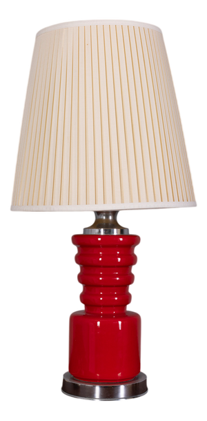 Vintage Italian Red Ceramic Table Lamp, 1970s