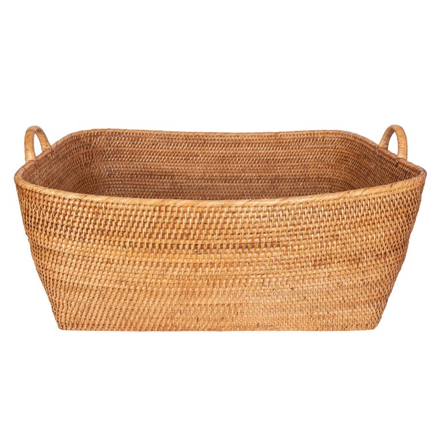 Artifacts Saboga Home Everything Basket with Hoop Handles in Honey Brown - 25" For Sale - Image 9 of 9