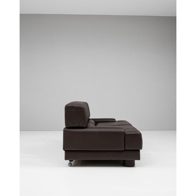 Black 1970s Brazilian Leather Sofa By Percival Lafer For Sale - Image 8 of 12