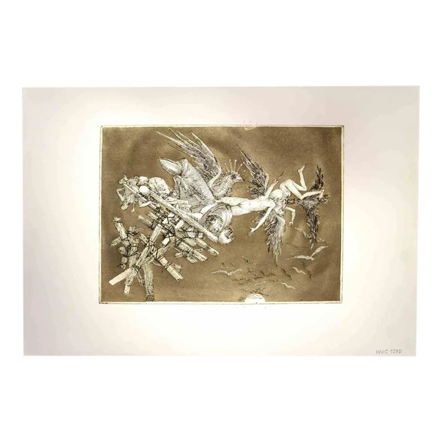 Leo Guide, Il Crollo (The Fall), 1975, Original Etching For Sale