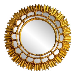 Italian Giltwood Sunburst Mirror For Sale