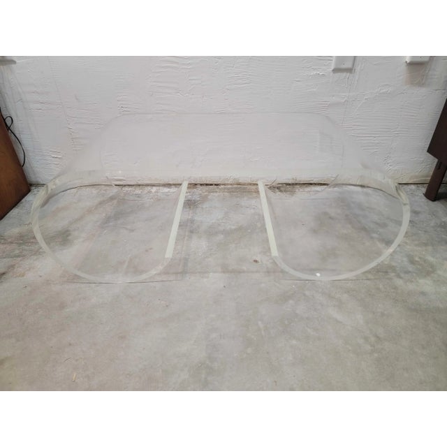 Plastic 1970s Vintage Lucite Scroll Coffee Table For Sale - Image 7 of 9