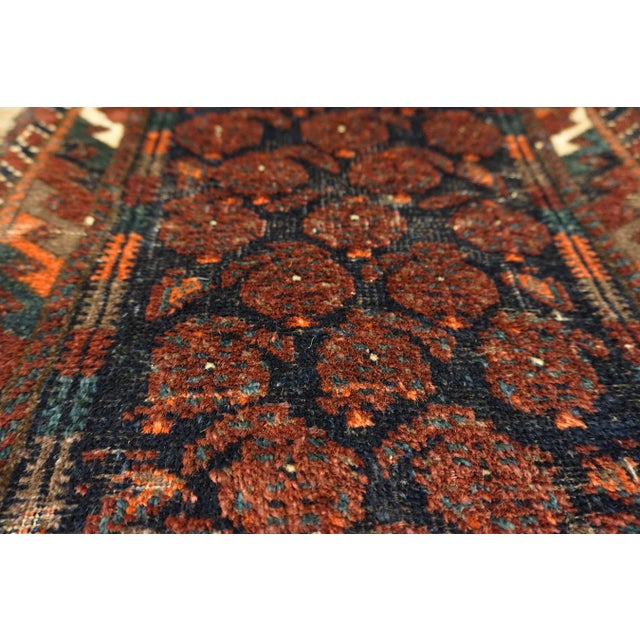 Textile Nice Antique Persian Balouch Rug in a Red-Wine Background Color With Geometric Pattern For Sale - Image 7 of 7