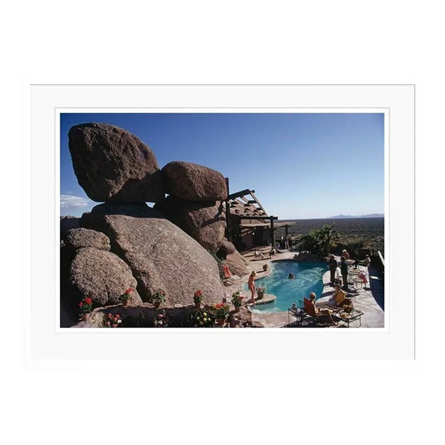 Contemporary Pool at Bouldereign 1973 by Slim Aarons White Framed C-Print For Sale