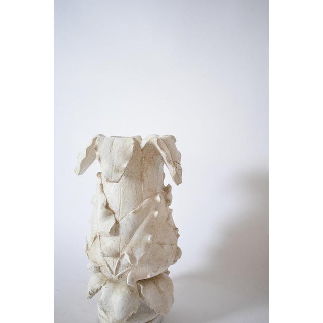 1920s Vintager Plaster Vase with Floral Pattern, 1920s For Sale - Image 5 of 6