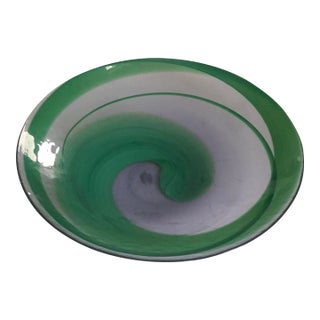 Yalos Casa Murano Large Centerpiece Bowl in a Lilac & Green Swirl For Sale