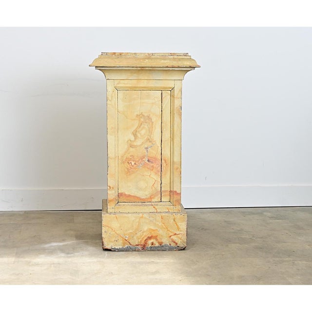 French 19th Century Faux Marble Painted Pedestal For Sale - Image 11 of 15