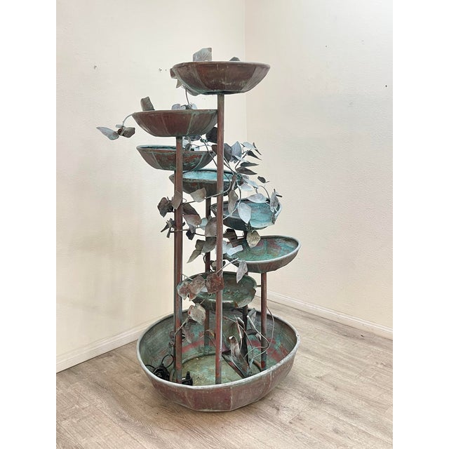 Vintage Multilevel Copper Fountain For Sale - Image 4 of 11
