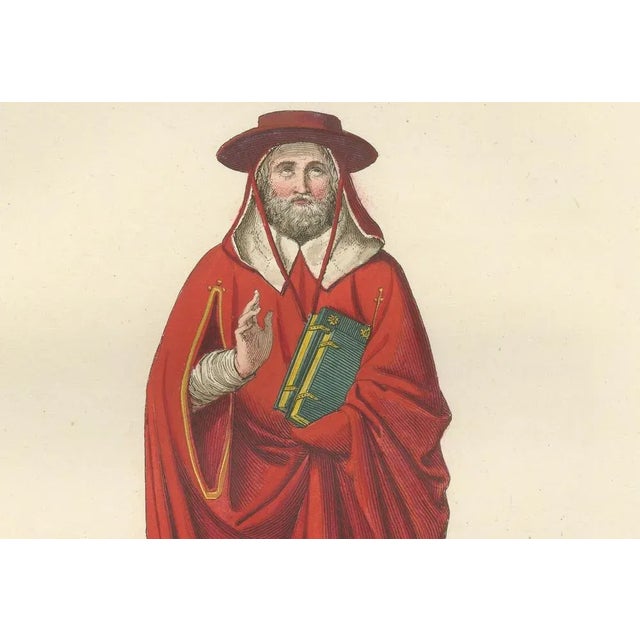 Mid 19th Century Cardinal, Commoner, and Florentine Noble Costume in 15th Century Italy, 1845, Paper, Set of 3 For Sale - Image 5 of 10