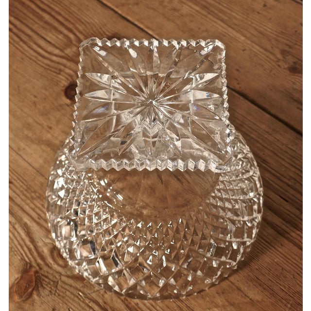 1950s Large French Tazza Diamond Cut Cristal Pedestal Fruit Dish, 1950 For Sale - Image 5 of 7