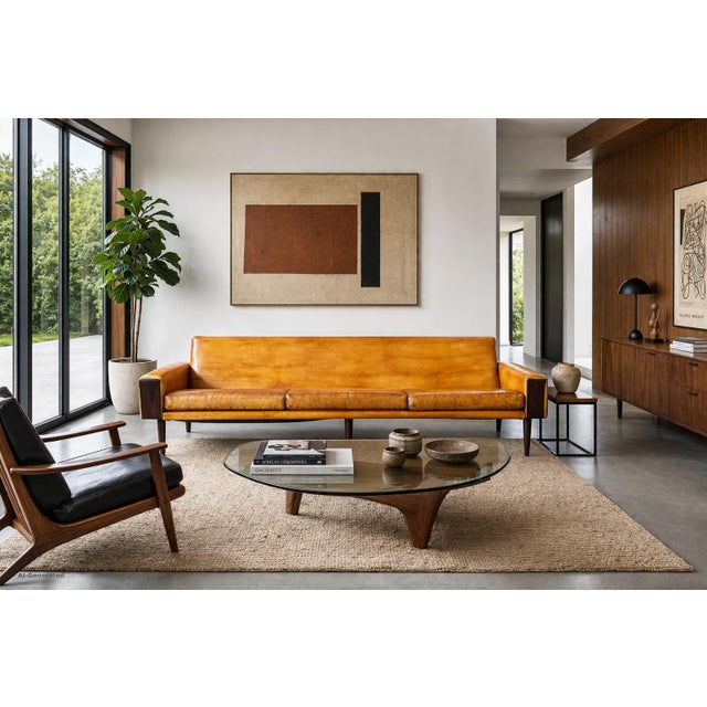 This exceptional mid-century sofa, crafted in Brazil during the 1960s, captures the warmth and character that define...