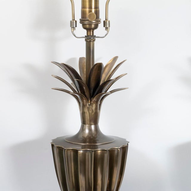 Mid-Century Modern Pair of brass pineapple table lamps by Frederick Cooper For Sale - Image 3 of 14