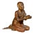 Thai 1900s Gilt and Polychrome Hand Carved Sculpture of Seated Buddhist Monk For Sale
